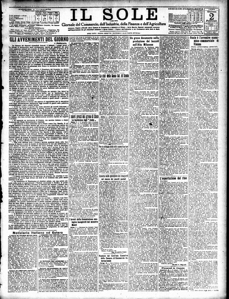 Il sole : giornale commerciale, agricolo, industriale... : organo ufficiale della Camera di commercio e industria di Milano ...