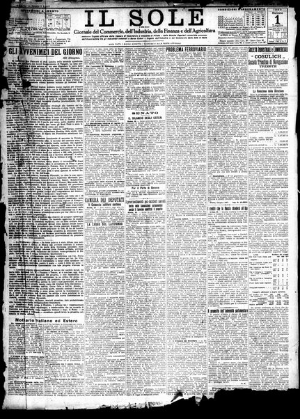 Il sole : giornale commerciale, agricolo, industriale... : organo ufficiale della Camera di commercio e industria di Milano ...