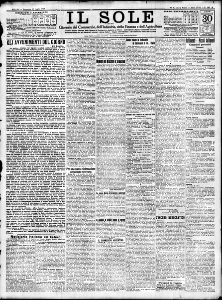 Il sole : giornale commerciale, agricolo, industriale... : organo ufficiale della Camera di commercio e industria di Milano ...