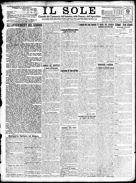 Il sole : giornale commerciale, agricolo, industriale... : organo ufficiale della Camera di commercio e industria di Milano ...