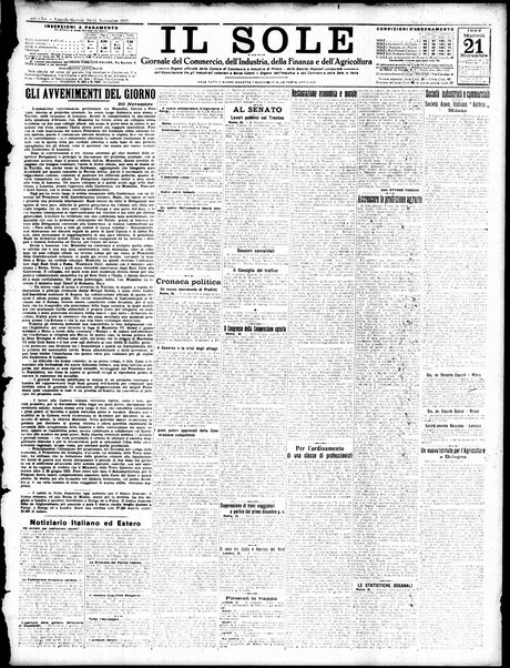 Il sole : giornale commerciale, agricolo, industriale... : organo ufficiale della Camera di commercio e industria di Milano ...