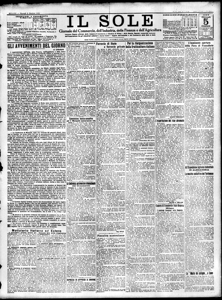 Il sole : giornale commerciale, agricolo, industriale... : organo ufficiale della Camera di commercio e industria di Milano ...