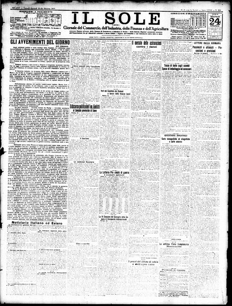 Il sole : giornale commerciale, agricolo, industriale... : organo ufficiale della Camera di commercio e industria di Milano ...