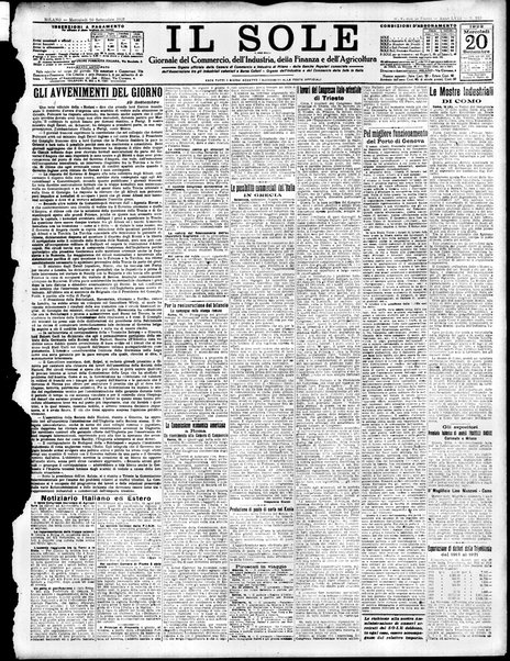 Il sole : giornale commerciale, agricolo, industriale... : organo ufficiale della Camera di commercio e industria di Milano ...