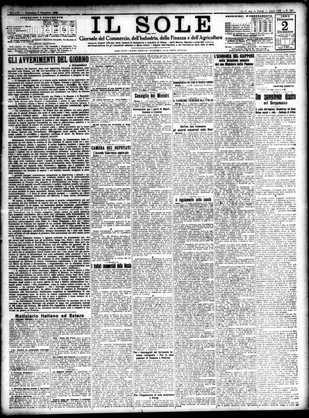 Il sole : giornale commerciale, agricolo, industriale... : organo ufficiale della Camera di commercio e industria di Milano ...