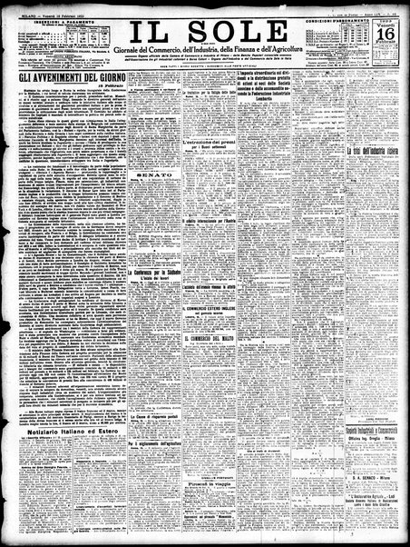 Il sole : giornale commerciale, agricolo, industriale... : organo ufficiale della Camera di commercio e industria di Milano ...
