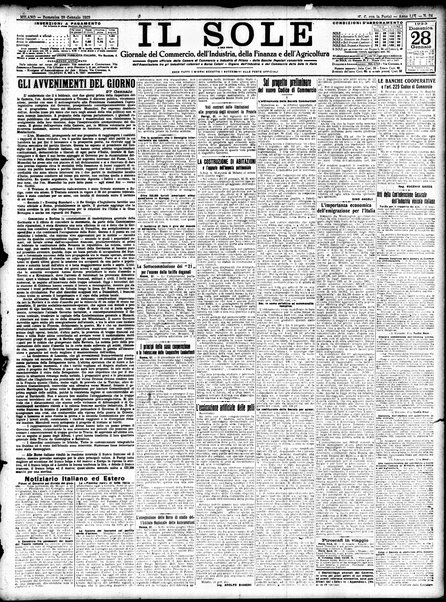 Il sole : giornale commerciale, agricolo, industriale... : organo ufficiale della Camera di commercio e industria di Milano ...