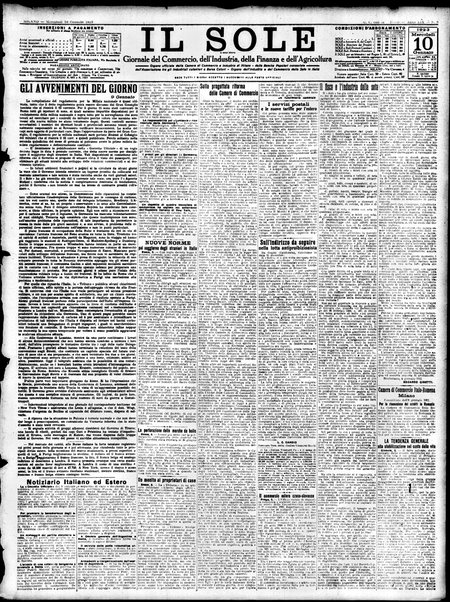 Il sole : giornale commerciale, agricolo, industriale... : organo ufficiale della Camera di commercio e industria di Milano ...