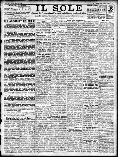 Il sole : giornale commerciale, agricolo, industriale... : organo ufficiale della Camera di commercio e industria di Milano ...