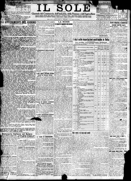 Il sole : giornale commerciale, agricolo, industriale... : organo ufficiale della Camera di commercio e industria di Milano ...