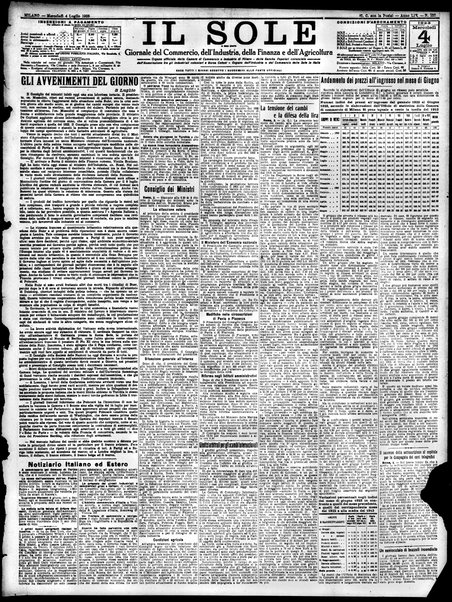 Il sole : giornale commerciale, agricolo, industriale... : organo ufficiale della Camera di commercio e industria di Milano ...