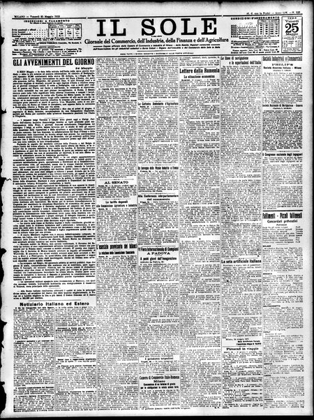Il sole : giornale commerciale, agricolo, industriale... : organo ufficiale della Camera di commercio e industria di Milano ...