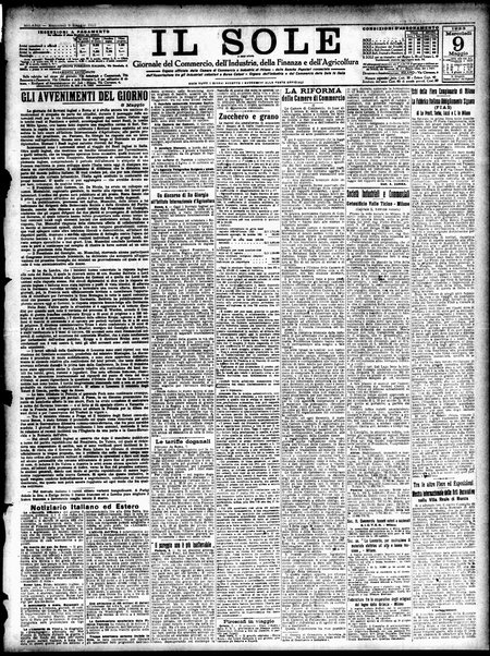 Il sole : giornale commerciale, agricolo, industriale... : organo ufficiale della Camera di commercio e industria di Milano ...