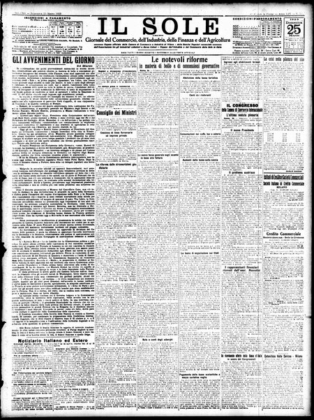 Il sole : giornale commerciale, agricolo, industriale... : organo ufficiale della Camera di commercio e industria di Milano ...