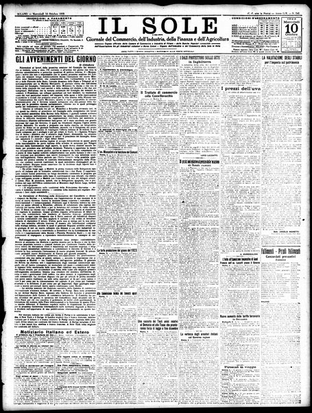 Il sole : giornale commerciale, agricolo, industriale... : organo ufficiale della Camera di commercio e industria di Milano ...
