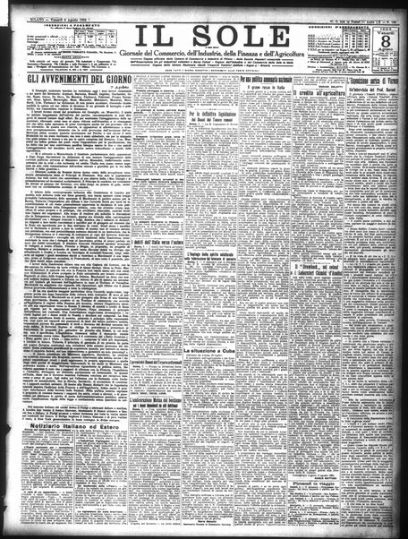 Il sole : giornale commerciale, agricolo, industriale... : organo ufficiale della Camera di commercio e industria di Milano ...