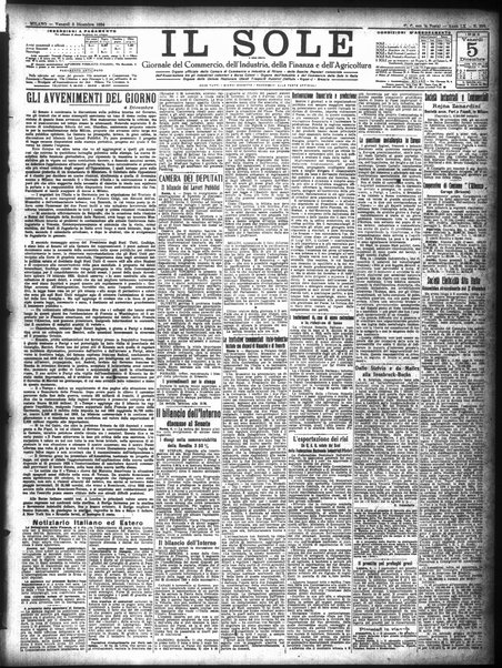 Il sole : giornale commerciale, agricolo, industriale... : organo ufficiale della Camera di commercio e industria di Milano ...