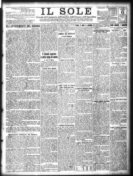 Il sole : giornale commerciale, agricolo, industriale... : organo ufficiale della Camera di commercio e industria di Milano ...