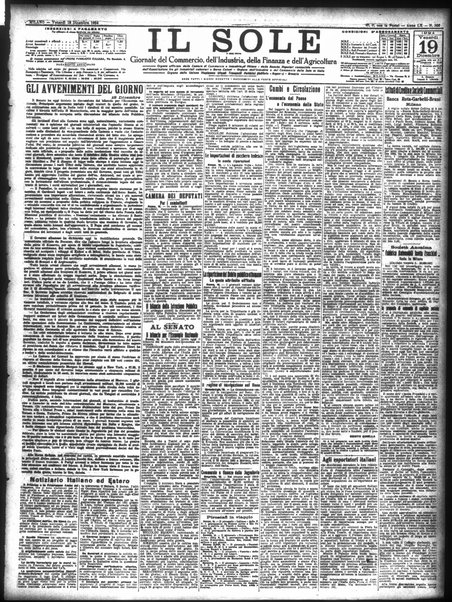 Il sole : giornale commerciale, agricolo, industriale... : organo ufficiale della Camera di commercio e industria di Milano ...