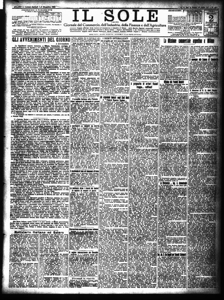 Il sole : giornale commerciale, agricolo, industriale... : organo ufficiale della Camera di commercio e industria di Milano ...