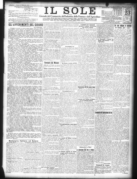 Il sole : giornale commerciale, agricolo, industriale... : organo ufficiale della Camera di commercio e industria di Milano ...