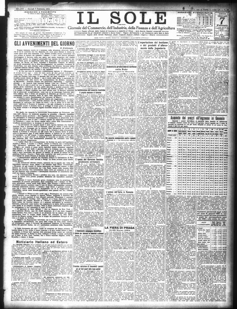 Il sole : giornale commerciale, agricolo, industriale... : organo ufficiale della Camera di commercio e industria di Milano ...