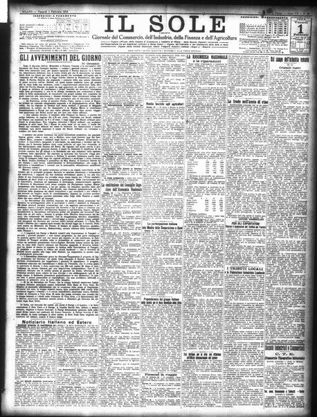 Il sole : giornale commerciale, agricolo, industriale... : organo ufficiale della Camera di commercio e industria di Milano ...