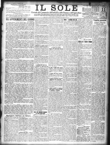 Il sole : giornale commerciale, agricolo, industriale... : organo ufficiale della Camera di commercio e industria di Milano ...