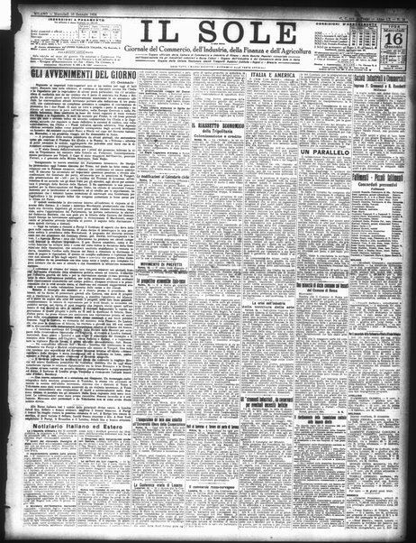 Il sole : giornale commerciale, agricolo, industriale... : organo ufficiale della Camera di commercio e industria di Milano ...