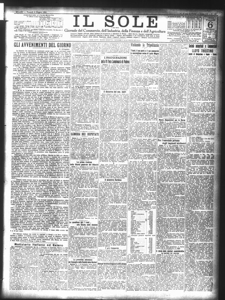 Il sole : giornale commerciale, agricolo, industriale... : organo ufficiale della Camera di commercio e industria di Milano ...