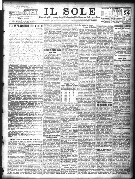 Il sole : giornale commerciale, agricolo, industriale... : organo ufficiale della Camera di commercio e industria di Milano ...