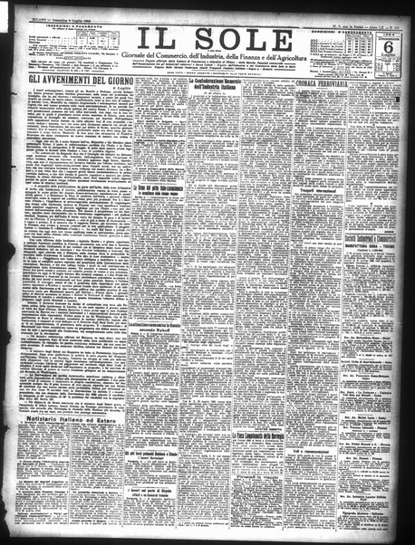 Il sole : giornale commerciale, agricolo, industriale... : organo ufficiale della Camera di commercio e industria di Milano ...
