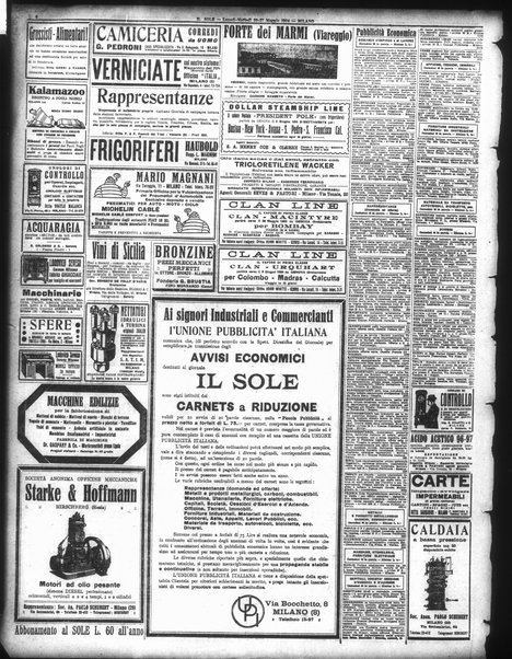 Il sole : giornale commerciale, agricolo, industriale... : organo ufficiale della Camera di commercio e industria di Milano ...