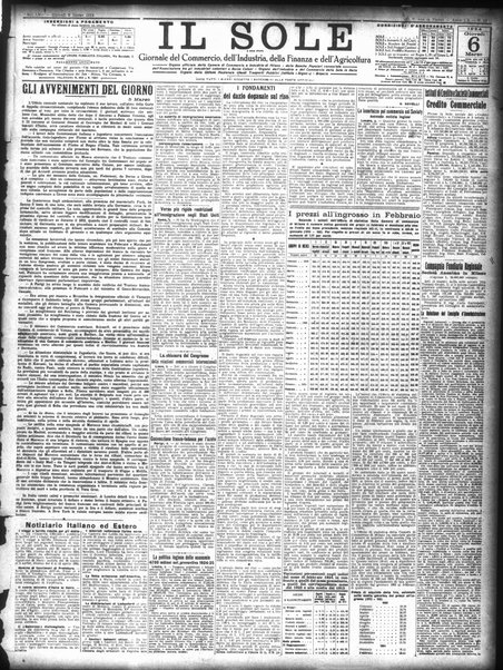 Il sole : giornale commerciale, agricolo, industriale... : organo ufficiale della Camera di commercio e industria di Milano ...