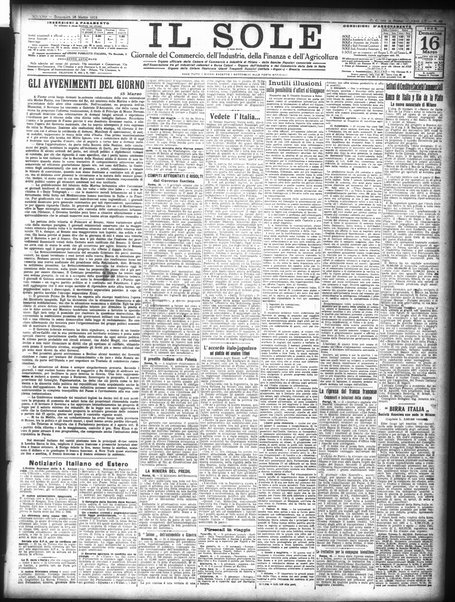 Il sole : giornale commerciale, agricolo, industriale... : organo ufficiale della Camera di commercio e industria di Milano ...