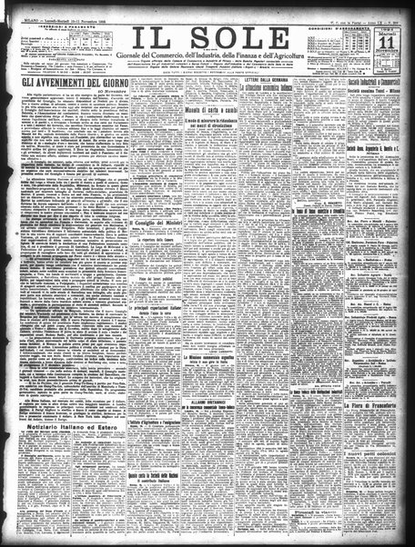 Il sole : giornale commerciale, agricolo, industriale... : organo ufficiale della Camera di commercio e industria di Milano ...