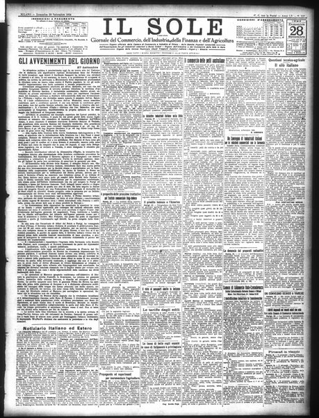 Il sole : giornale commerciale, agricolo, industriale... : organo ufficiale della Camera di commercio e industria di Milano ...