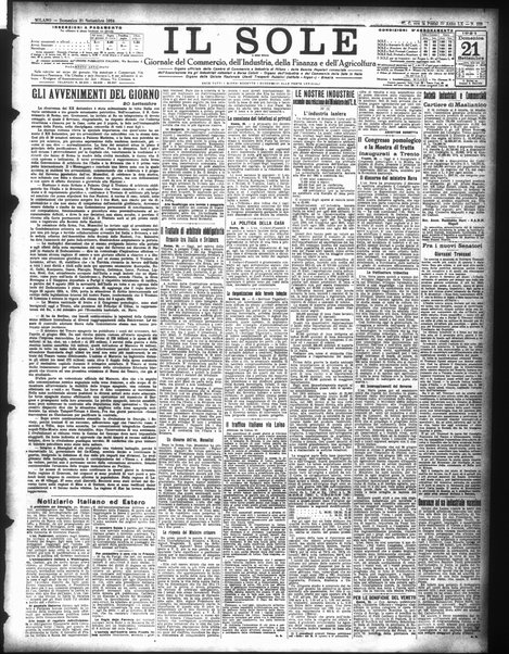 Il sole : giornale commerciale, agricolo, industriale... : organo ufficiale della Camera di commercio e industria di Milano ...