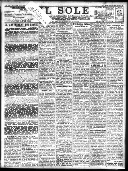 Il sole : giornale commerciale, agricolo, industriale... : organo ufficiale della Camera di commercio e industria di Milano ...
