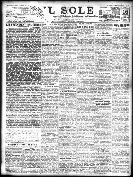 Il sole : giornale commerciale, agricolo, industriale... : organo ufficiale della Camera di commercio e industria di Milano ...