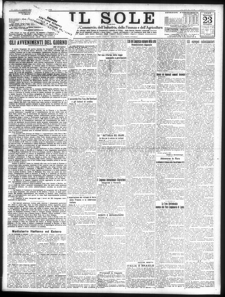 Il sole : giornale commerciale, agricolo, industriale... : organo ufficiale della Camera di commercio e industria di Milano ...