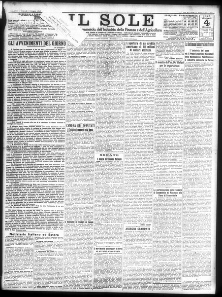 Il sole : giornale commerciale, agricolo, industriale... : organo ufficiale della Camera di commercio e industria di Milano ...
