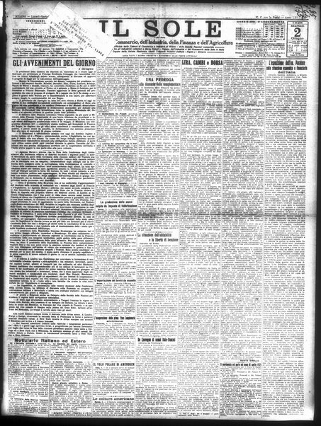 Il sole : giornale commerciale, agricolo, industriale... : organo ufficiale della Camera di commercio e industria di Milano ...