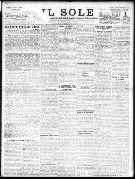 Il sole : giornale commerciale, agricolo, industriale... : organo ufficiale della Camera di commercio e industria di Milano ...
