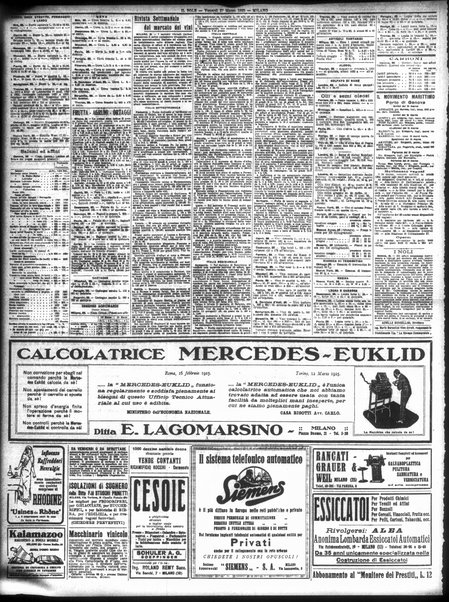 Il sole : giornale commerciale, agricolo, industriale... : organo ufficiale della Camera di commercio e industria di Milano ...