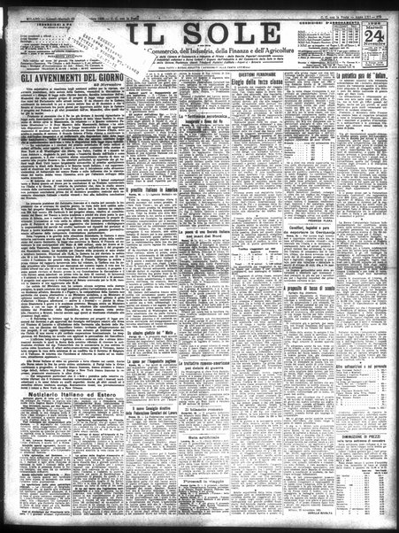 Il sole : giornale commerciale, agricolo, industriale... : organo ufficiale della Camera di commercio e industria di Milano ...