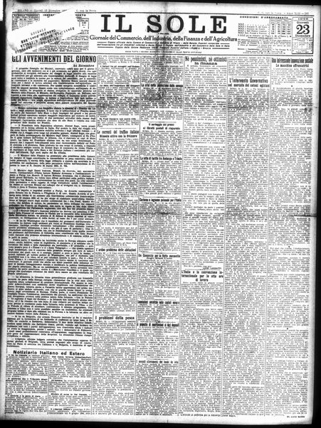 Il sole : giornale commerciale, agricolo, industriale... : organo ufficiale della Camera di commercio e industria di Milano ...