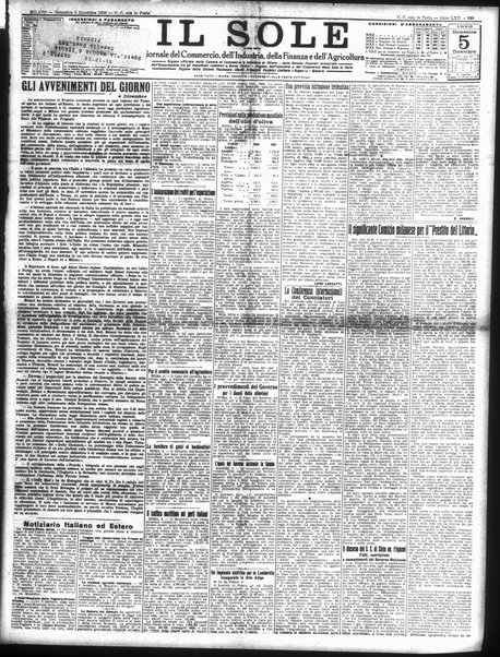 Il sole : giornale commerciale, agricolo, industriale... : organo ufficiale della Camera di commercio e industria di Milano ...