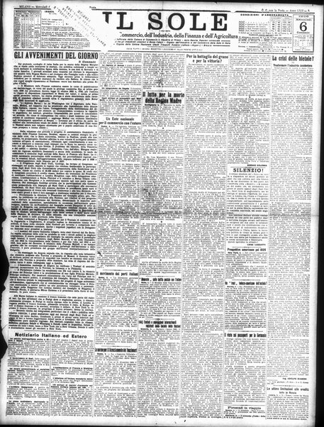 Il sole : giornale commerciale, agricolo, industriale... : organo ufficiale della Camera di commercio e industria di Milano ...