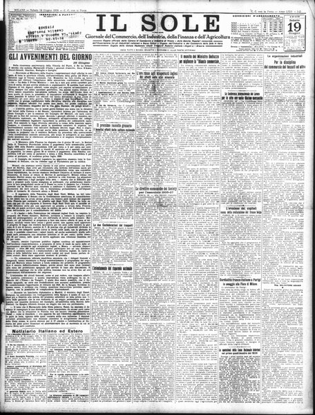 Il sole : giornale commerciale, agricolo, industriale... : organo ufficiale della Camera di commercio e industria di Milano ...